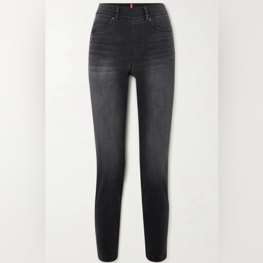 Spanx Ankle cropped high-rise straight-leg jeans